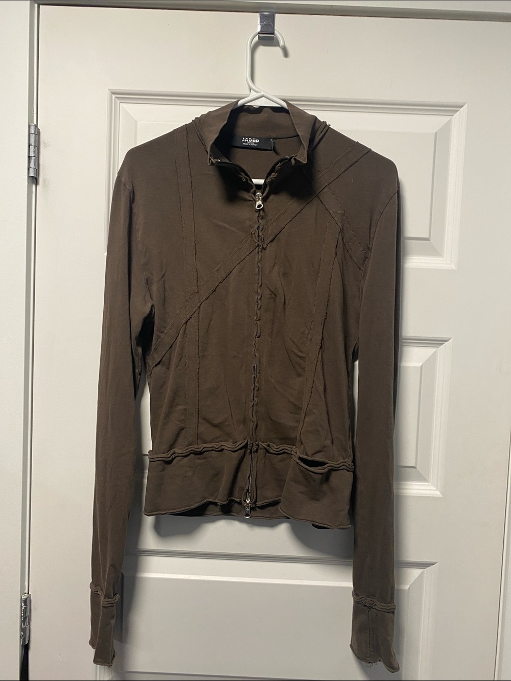 Jaded London Chocolate Brown Hooded Lightweight Zip Jacket